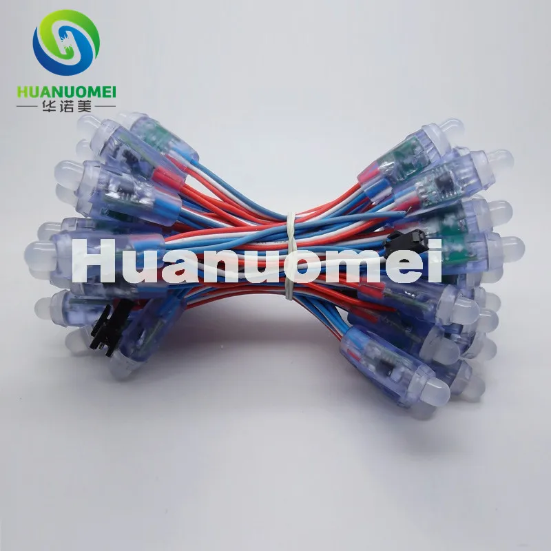 50 шт. DC5V 12 мм WS2811 Светодиодный умный пиксельный узел со всеми цветными проводами