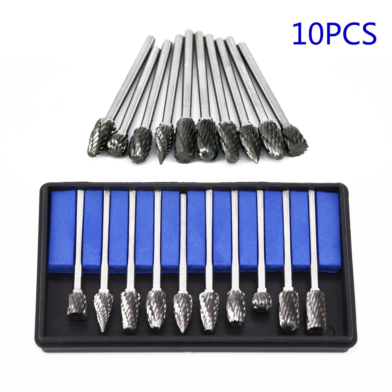 10pcs/set Tungsten Steel Carbide Burrs Die Grinder Drill Bits Rotary Multi Tools | Инструменты