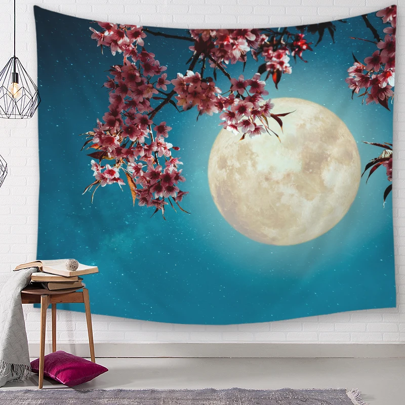 Луна Висячие настенные гобелены Мандала богемный гобелен пейзаж обои стены