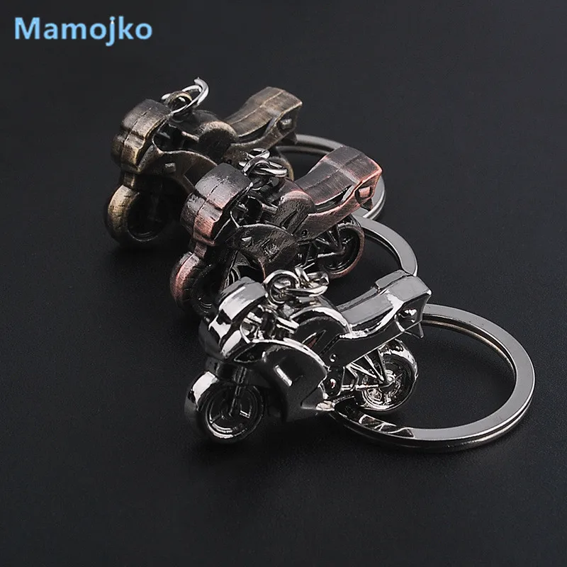 Mamojko 3 Colors Vintage Motorcycle Key Chain Fashion Bag Buckle Key Holder Charm HandBag Pendant Key Ring For Man Women Gifts