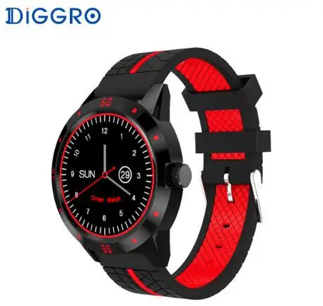 Black Red Silica Diggro DI02 DI02 умные часы Bluetooth 4,0 MTK2502C монитор сердечного ритма шагомер монитор сна наручные часы для Android и IOS - Цвет: Black Red Silica