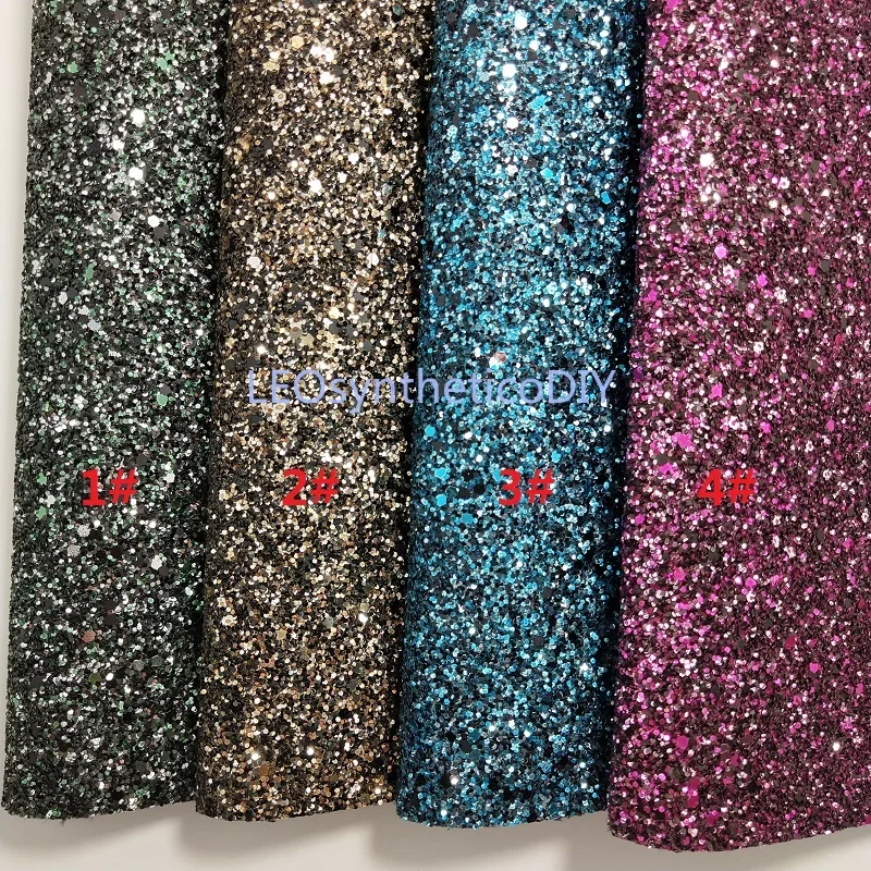 Colorful Chunky Glitter Leather Fabric For DIY Sewing Synthetic leather P239 | Дом и сад