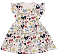 hot selling baby girls summer cartoon dress children dress girls boutique summer clothing for party and trip