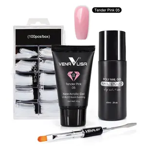 Набор из акрилового геля VENALISA, удаляемый замачиванием УФ-светодиод, полигель для ногтей, качественный Быстросохнущий матовый прозрачный цвет, стойкий кристаллический гель