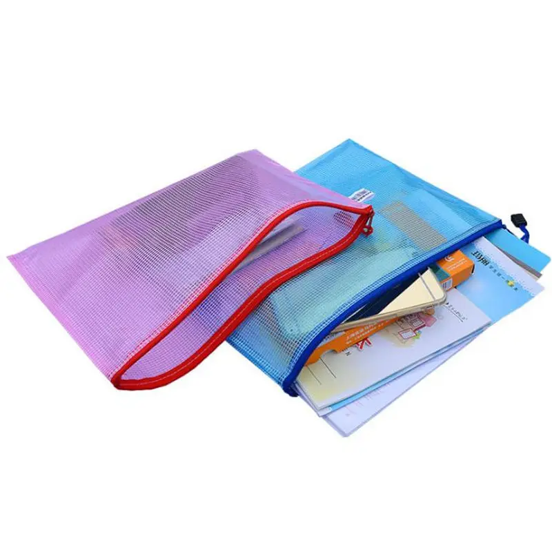 A4 Grid Transparent Document Bag PVC Zipper Stationery Pouch Filing Products Storage F20173306 | Дом и сад