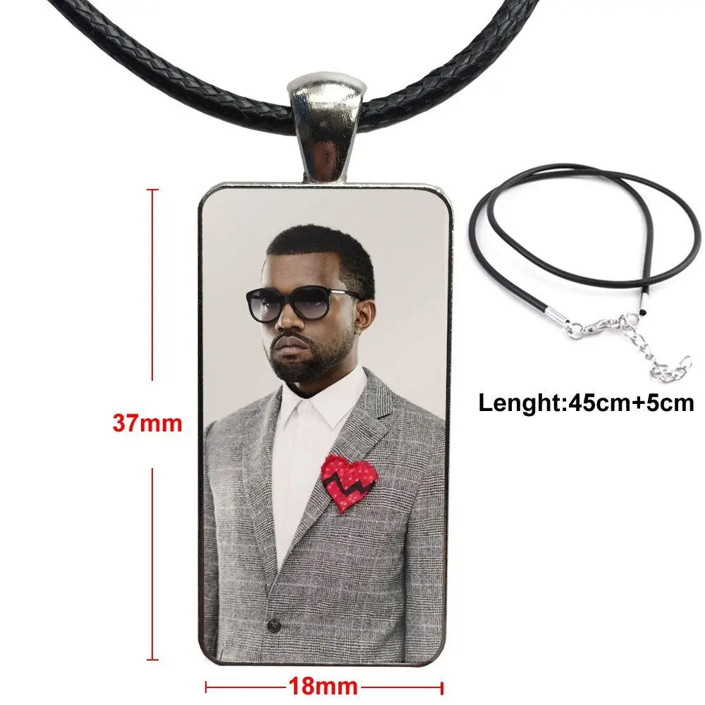 Женское винтажное прямоугольное ожерелье в стиле хип хоп Kanye Omari West|Ожерелья с
