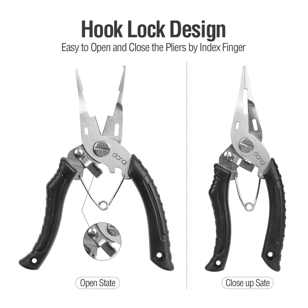 DONQL New Multifunctional Fishing Pliers Scissor Braid Line Lanyards Cutter Lure Hooks Remover Sheath &amp Retractable Tether | Спорт и