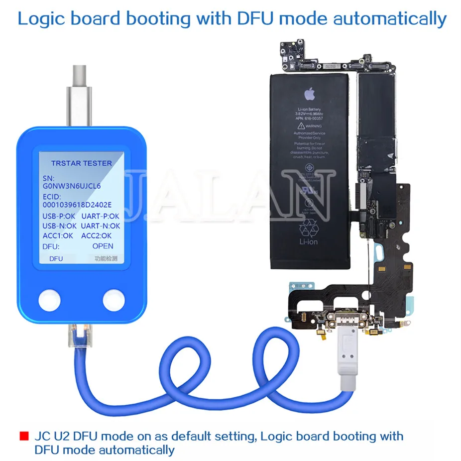 JC U2 Tristar тестер для iPhone 5S 6S PLUS 6p 7 8P XS MAX U2 Зарядка IC неисправность SN серийный номер DFU Быстрый детектор инструмент