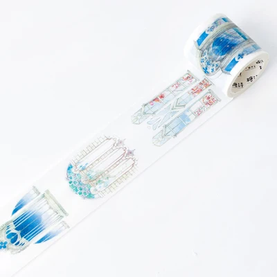 1 шт./лот DIY японская бумага клейкая лента из рисовой бумаги сердцебиение девушка декоративные клейкие наклейки с лентами милые канцелярские товары - Цвет: luoshengmen4.5