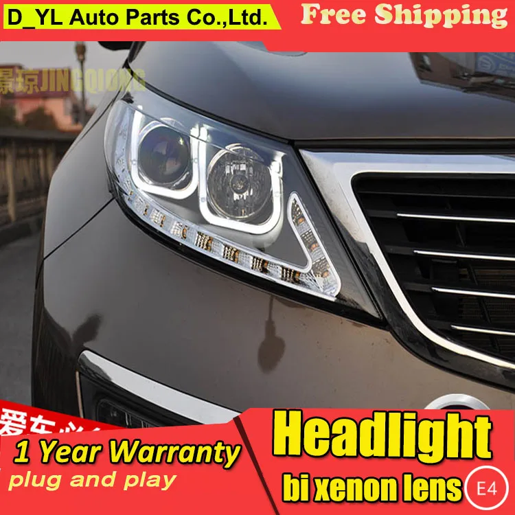 D_YL автомобильный Стайлинг для Kia Sportage фары 2011 2012 светодиодный ные DRL линзы двойной
