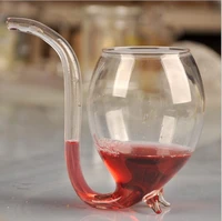 1pc new stylish red wine glass vodka shot cup whiskey glassware drinking tube mug sucking for barware 300ml glass cup jy 1175