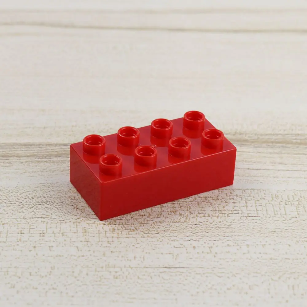 Red 30 шт./лот объемный Duplo Кирпич 2x4 крупные частицы креативный строительный блок DIY строительные игрушки для детей совместимый с лего - Цвет: Red