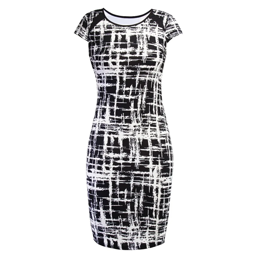 Женское модное индивидуальное Платье-футляр с абстрактным принтом деловые