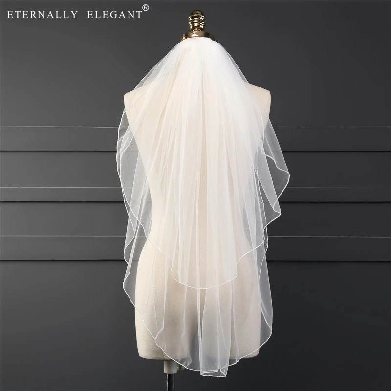 

Free Shipping 2018 Two Layer Bridal Veil Wedding Veil Comb Mantilla Wedding Accessories EE5009