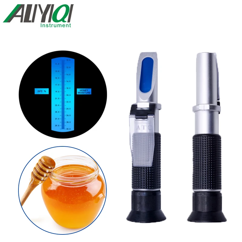 

Hand Held Honey Moisture Refractometer 13~25%Honey Moisture honey refractometer Minimum Division Water1% Refractometer ATC