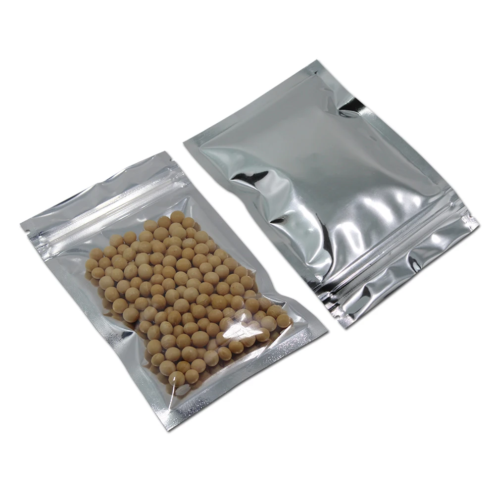 

14*20cm Aluminum Foil / Clear Resealable Valve Zipper Plastic Party Packaging Pack Bag, Zip Lock Ziplock Bag Retail Package