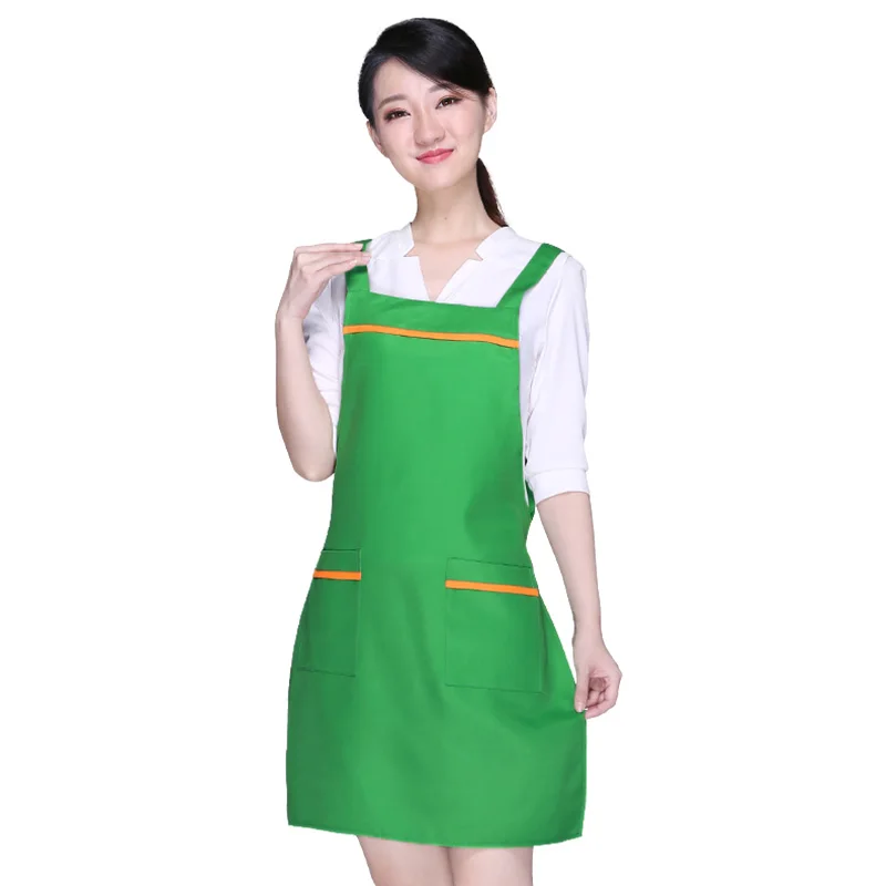 

Kitchen attendant work clothes apron custom logo Korean version fashion supermarket coffee shop apron print