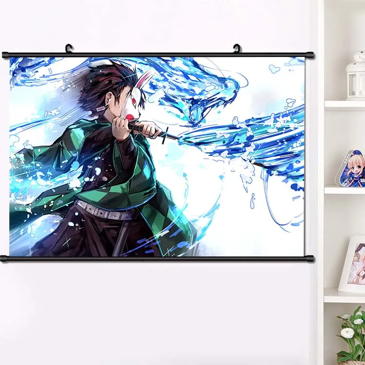 Аниме Demon Slayer: Kimetsu no Yaiba Agatsuma Zenitsu настенный Свиток Плакат манга настенные подвесные плакаты украшение дома подарок 40*60 см