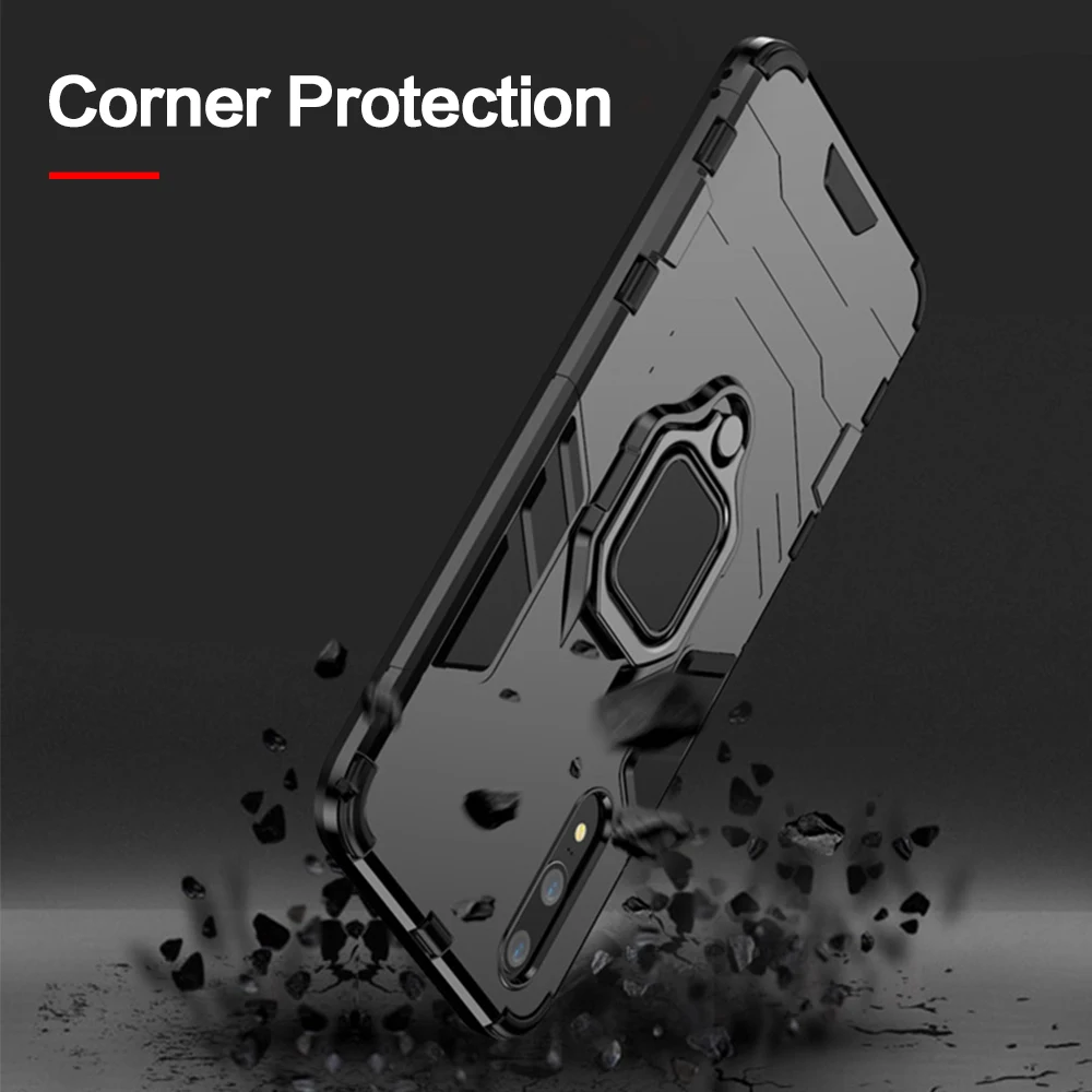 KISSCASE Armor Stand Case For Huawei Honor 10 6X 8X Note Full Anti-Fall P Smart Mate 20 Lite P20 Pro Y9 Cover | Мобильные телефоны