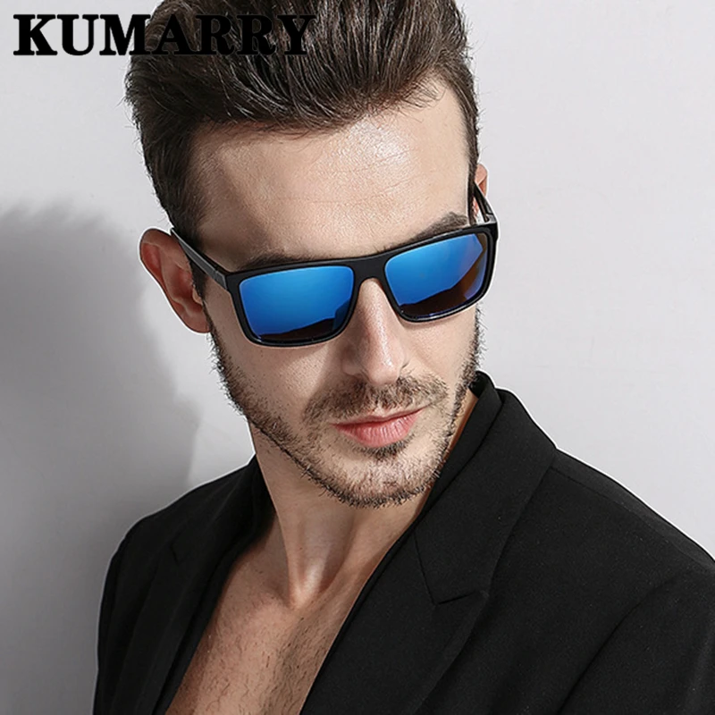 KUMARRY квадратные поляризованные мужские классические солнцезащитные очки