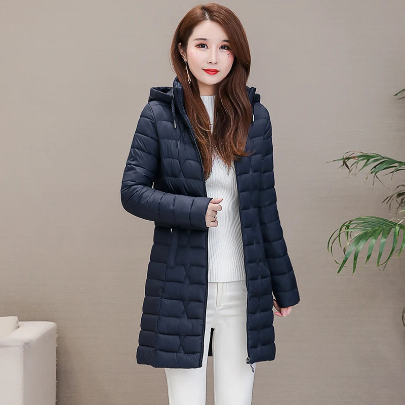 Женская Легкая стеганая куртка длинная парка с хлопковой подкладкой верхняя