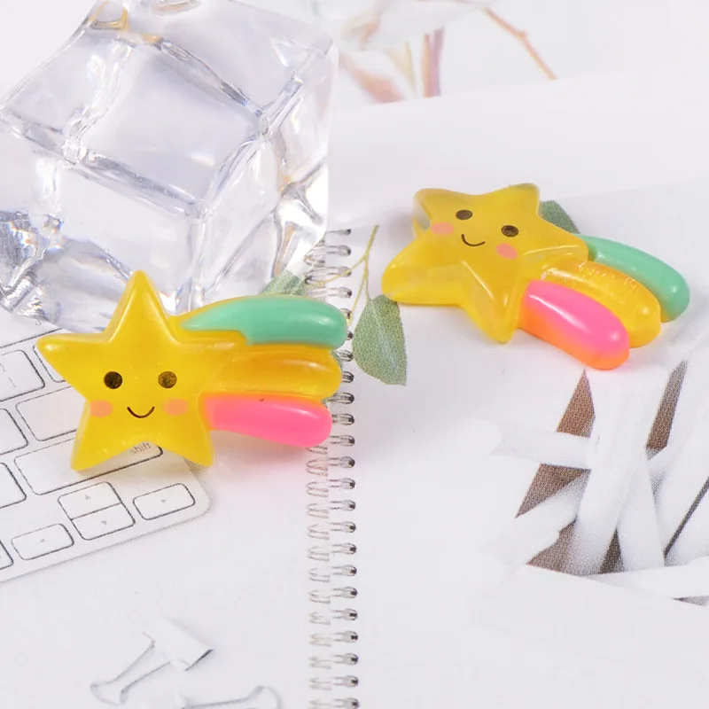 10 шт. Kawaii Метеор Flatback Смола Кабошон для Детские бантики волос аксессуары плоские