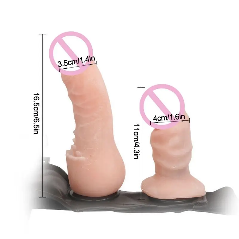 Силиконовый фаллоимитатор на ремешке для лесбиянок двойная стимуляция с брюками