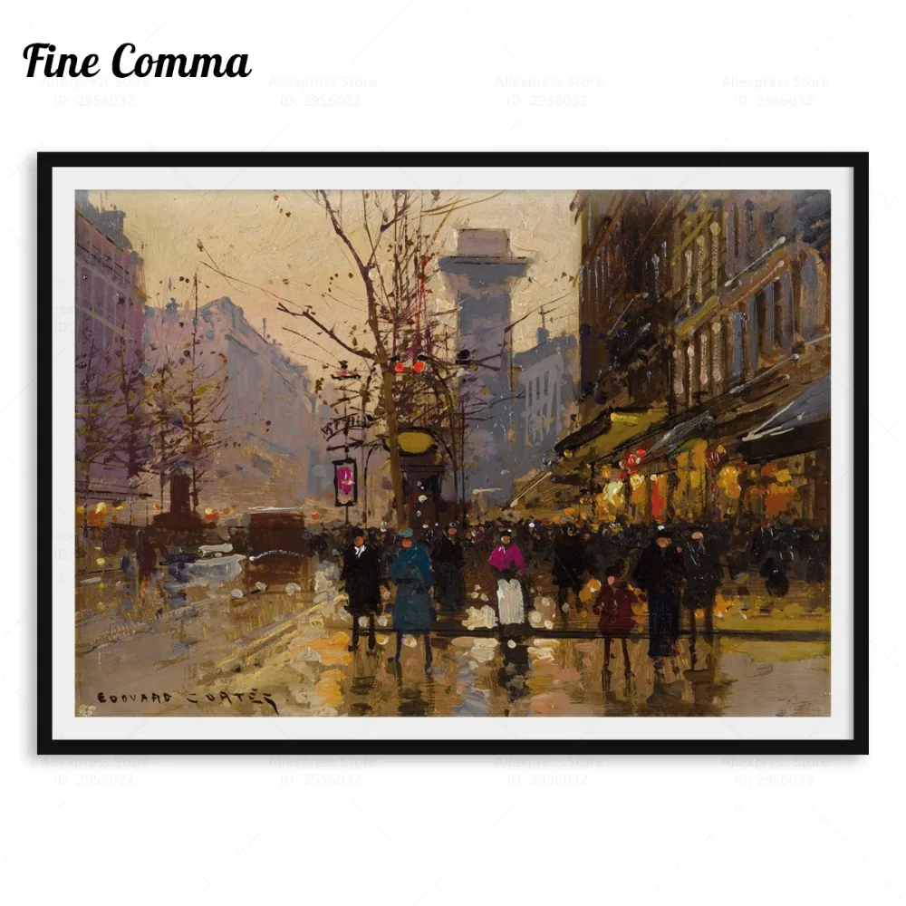 Grand Boulevards от Edouard Leon Cortes ручная роспись Картина маслом Реплика на холсте | Дом и сад