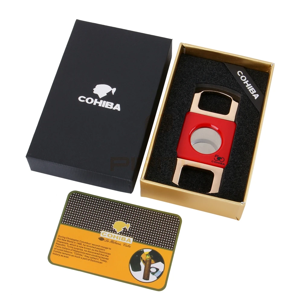 Модные COHIBA Стиль сигарные резаки двойной ножи из нержавеющей стали покрытием