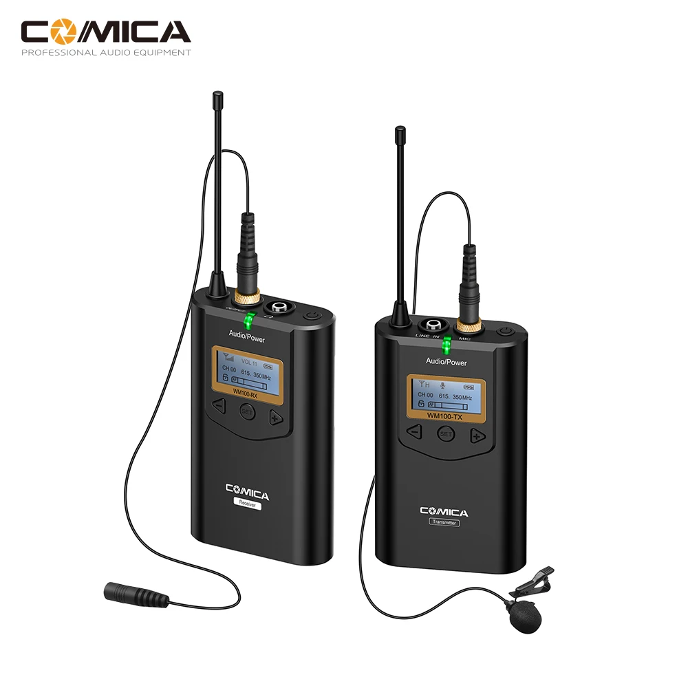

COMICA CVM-WM100 UHF Беспроводной Lavalier микрофон для Nikon Sony Canon камера видеокамера для iPhone Samsung смартфонов