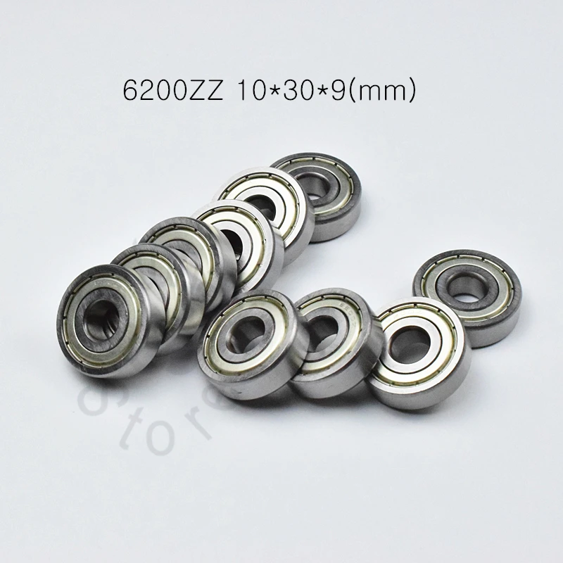 6200ZZ 10*30*9(mm) 1piece bearings ABEC-5 metal sealing bearings 6200 6200Z 6200ZZ chrome steel bearing