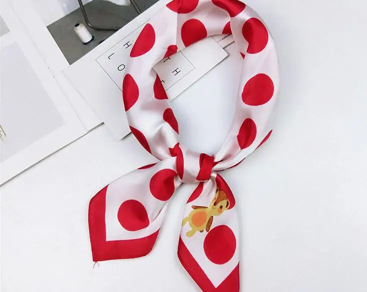 Yishine 60*60 CM Women Multifunction Polyester Silk Scarf Dot Butterfly Rose Prints Satin Small Square Wraps Scarves Shawl |