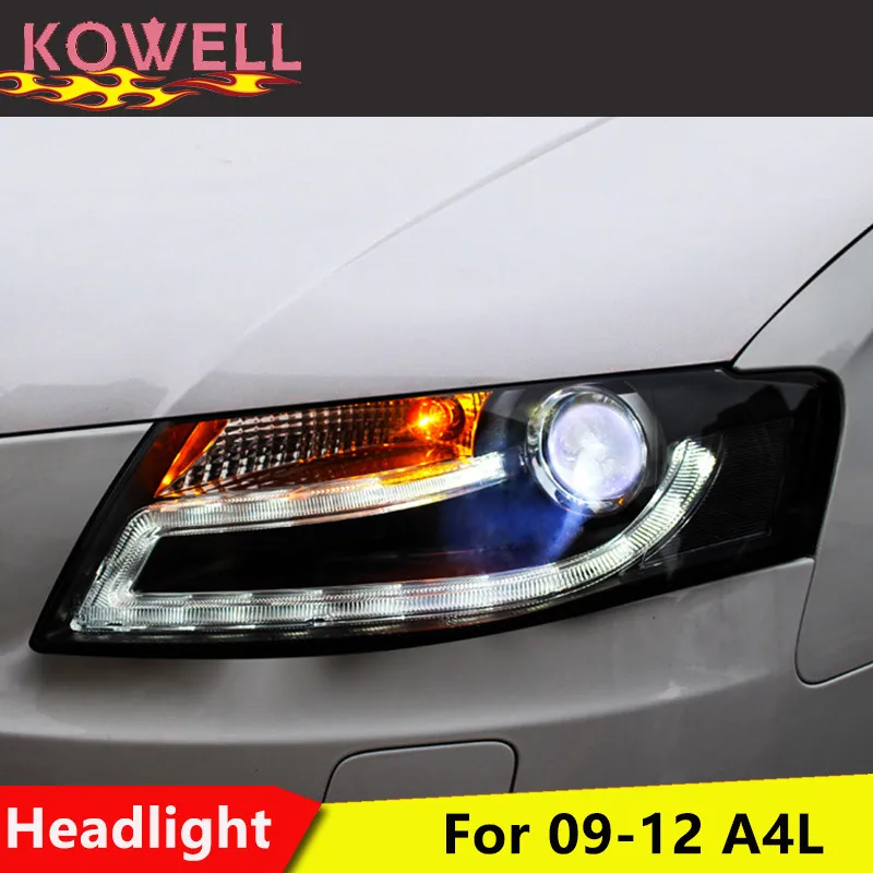 

KOWELL Car Styling for Audi A4 B8 Headlights 2009-2012 A4L LED Headlight LED DRL Bi Xenon Lens High Low Beam Parking