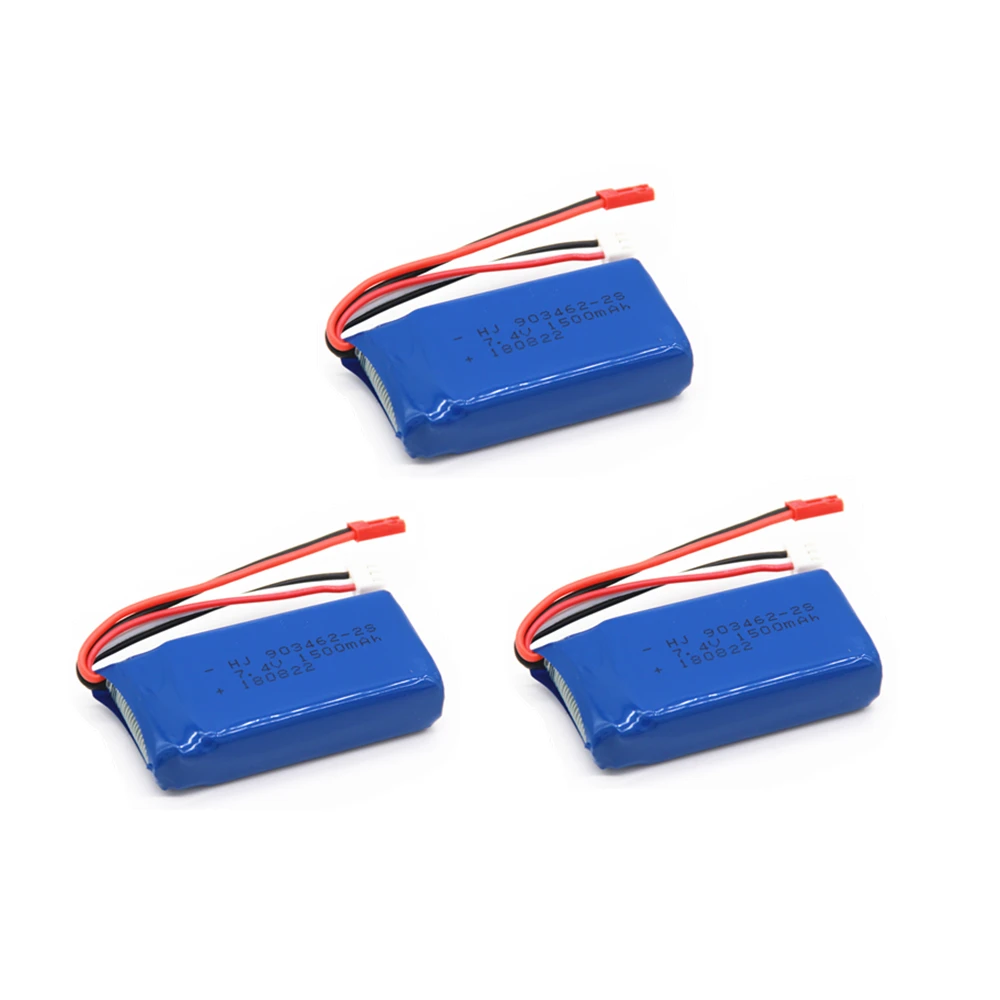 JST Plug 3 шт. 7,4 В 1500 мАч Lipo батарея для FT009 RC Лодка Катер 12428 батарея Lipo 2S 7,4 В 1500 мАч 903462 2S JST SM KET T вилка - Цвет: JST Plug