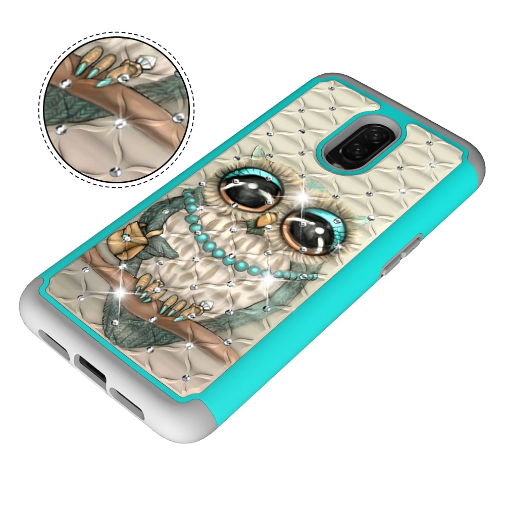Чехол для One Plus 6 T блестящий чехол с алмазным узором из поликарбоната силиконовый