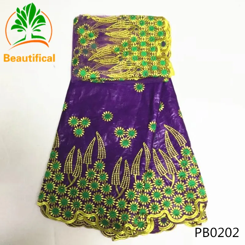 PB02 wholesale Bazin lace fabric 2017 African Embroidered beaded bazin riche getzner for Nigerian Wedding |