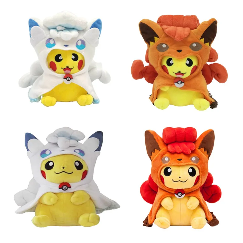 Милая плюшевая кукла Пикачу мягкая аниме Alolan Vulpix нарядная игрушка Детская для