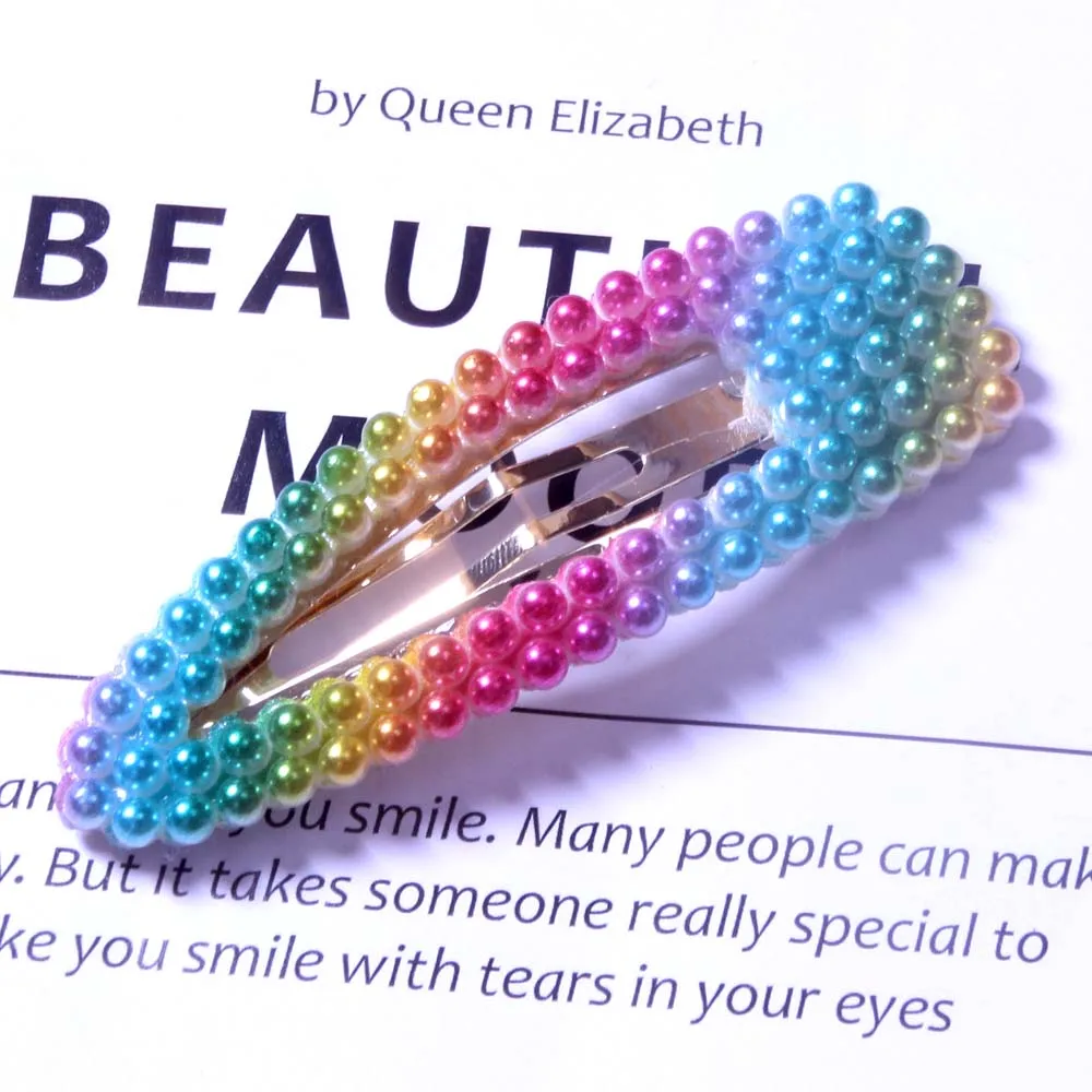 Женский Радуга Цвет акриловые шпильки с жемчугом в винтажном стиле длинным