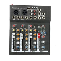 2019 built in 48v power supply for four channel mixer audio household 4 way usb band effect mixer music mixer
