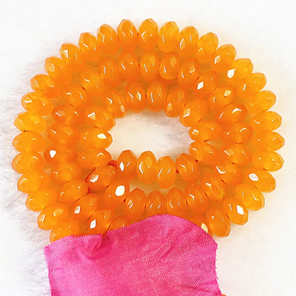 Граненые шарики из натурального желтого халцедона 2*4 мм 5*8 мм|faceted beads|loose beadsbeads diy |