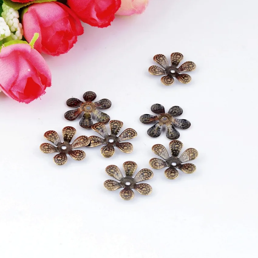 Бесплатная доставка 100 шт с бронзовой филигранью под старину цветок Обертывания