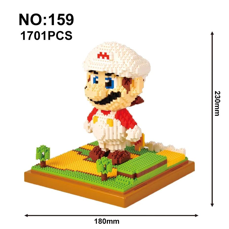 Mario159 No Box Model Building Blocks Mario Bros Yoshi Series Cartoon juguetes Anime Figures Assembled Mini Brick Educational Toys For Children - Цвет: Mario159 No Box