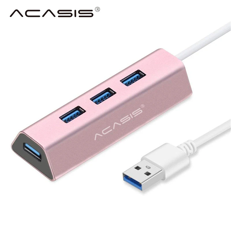 Acasis usb хаб 3 0 4 портовый мульти концентратор USB алюминиевый с адаптером питания