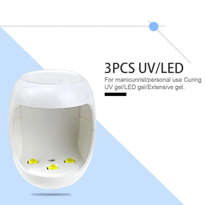 1 шт. мини Сушилка для ногтей типа Q 3w UV LED Портативный USB кабель двойной светильник