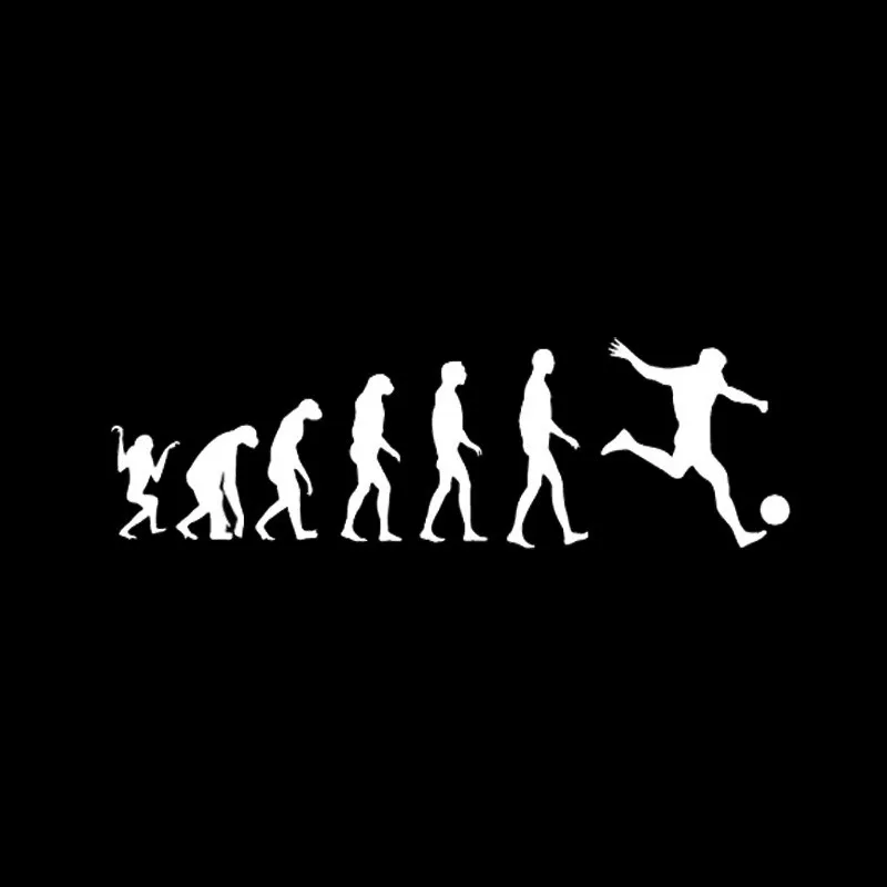16.4*5CM Personalized Custom Human Evolution Football Vinyl Car Decals Black/Silver C7-0189 | Автомобили и мотоциклы