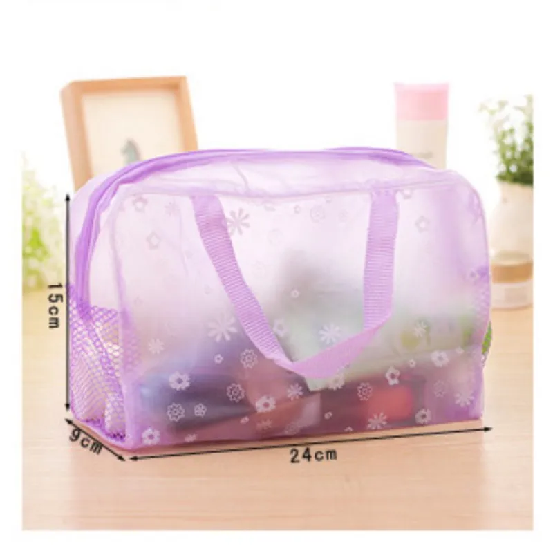 Дорожная сумка для ванны прозрачный Органайзер с цветочным рисунком макияжа