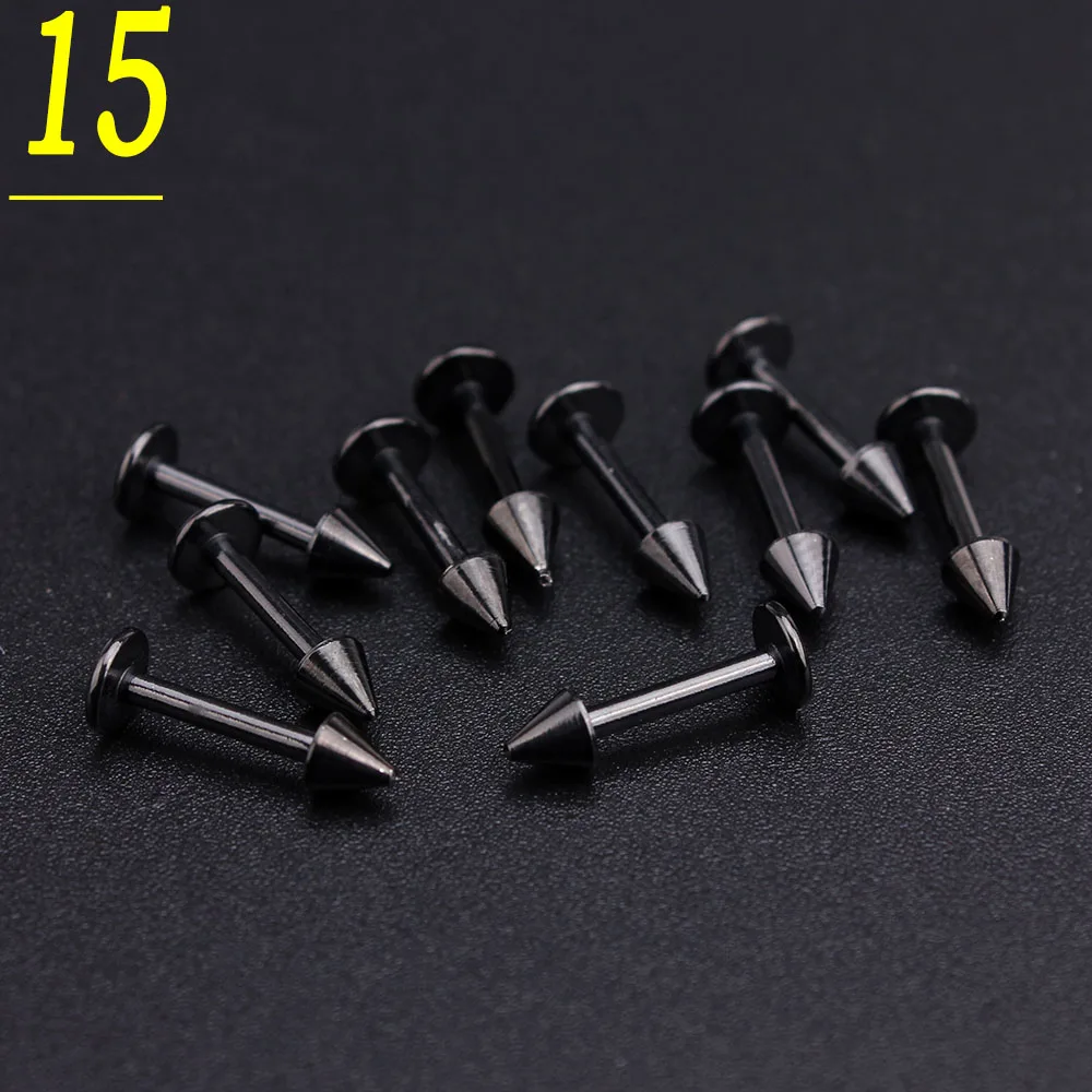 100 шт./компл. черные серьги из нержавеющей стали с коническим отверстием