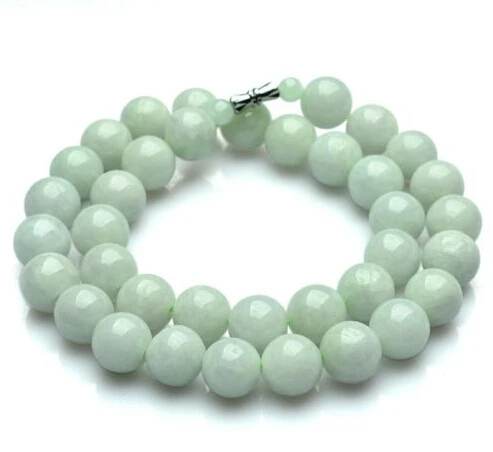 Xiuli 003041 тонкое 100% Nautral Aqua Jade A Grade Jadeite 12 мм бусы ожерелье (c0323) | Украшения и