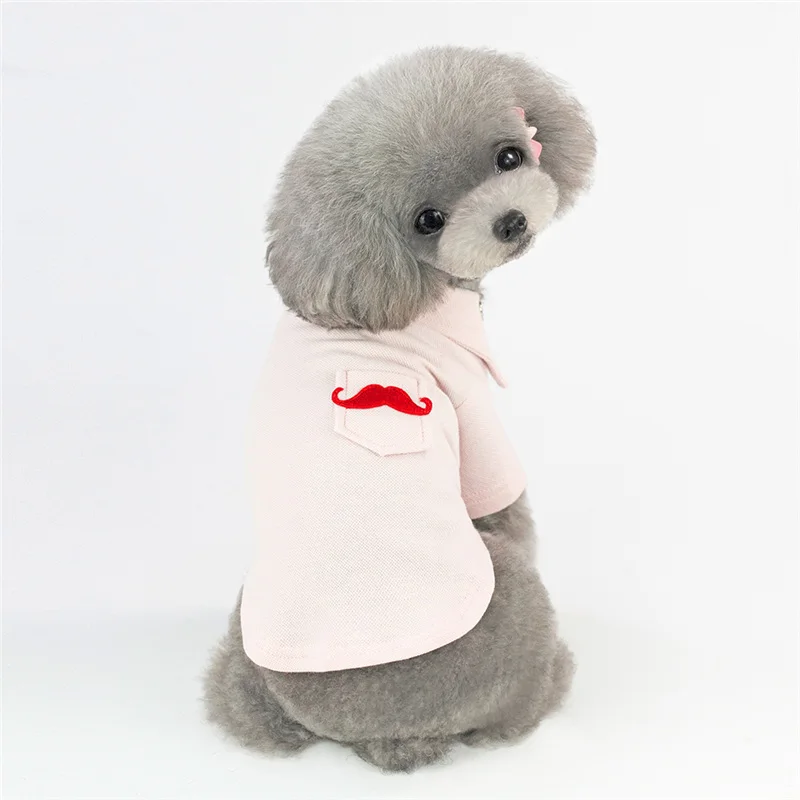 pink Одежда для собак летняя Весенняя футболка мужская с кошкой для собаки кошки твердая одежда для домашних животных Чихуахуа Одежда S M L XL XXL для маленьких собак домашних животных - Цвет: pink
