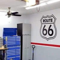 rushed diy poster vintage signs route 66 number stickers living room wall decals window home decor office garage pvc print